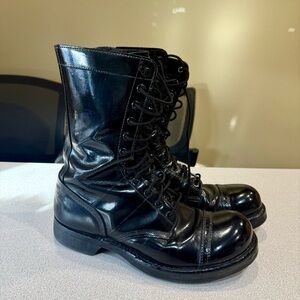Corcoran 1500 Vintage Cap Toe Jump Boots Size 10 Black Leather Grunge Combat USA